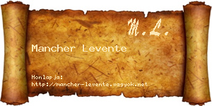 Mancher Levente névjegykártya