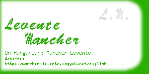 levente mancher business card